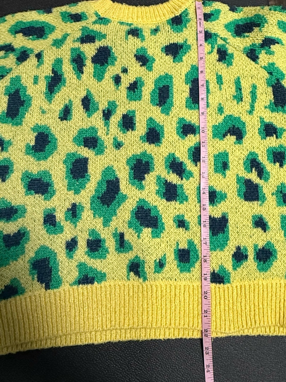 Apparis Yellow Green Leopard-Print Crewneck Sweater - Picture 4 of 6